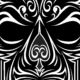 A black and white picture of an abstract design.
